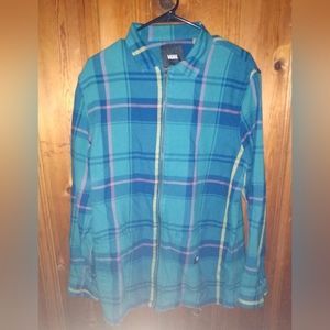 Vans Classic Fit Zip Up Shirt with Collar